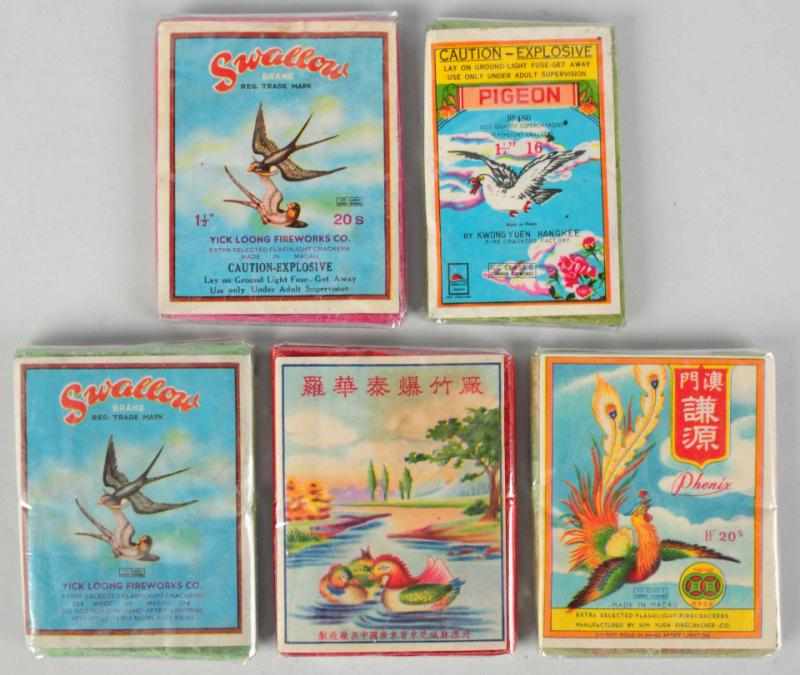 Appraisal: Lot of Firecracker Packs Includes two Swallow -pack logo crackers