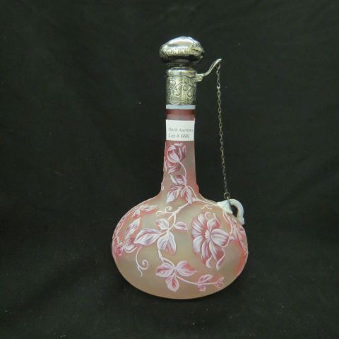 Appraisal: Webb English Cameo Art Glass Bottle elaborate floral red white