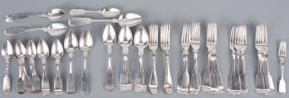 Appraisal: pcs Coin Silver Flatware Large group of assorted American coin