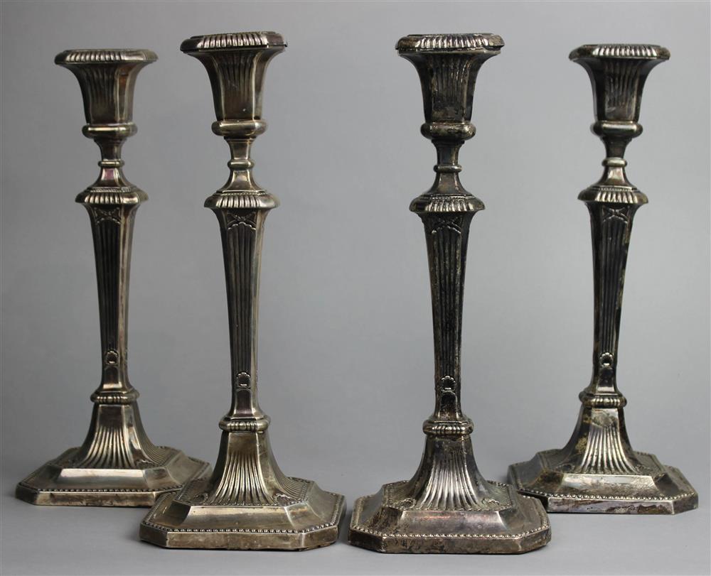 Appraisal: SET OF FOUR GORHAM SILVER CANDLESTICKS WITH WEIGHTED BASES date