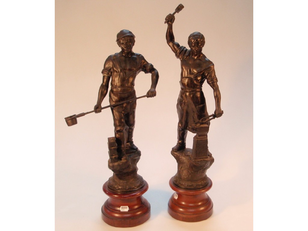 Appraisal: A pair of late Victorian Spelter figures of two foundry