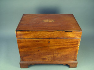 Appraisal: A George III mahogany bottle chest with crossbanded and inlaid