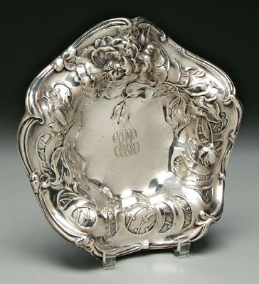 Appraisal: Art Nouveau style sterling bowl round with floral decoration marks