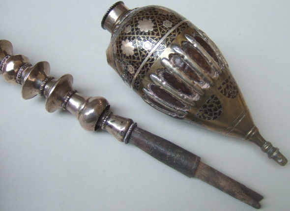 Appraisal: An Indian scent sceptre th century with silver and brass