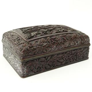 Appraisal: th Century Chinese Carved Cinnabar Box th Century Chinese Carved