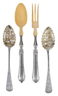 Appraisal: French and English Silver Flatware including two English silver spoons