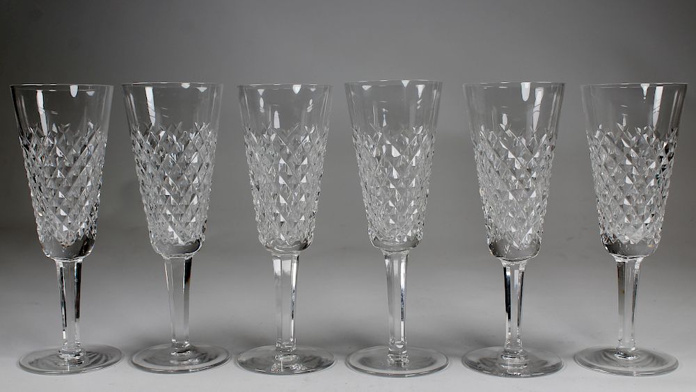 Appraisal: Signed Waterford Champagne Flutes Signed Waterford Champagne Flutes Signed on