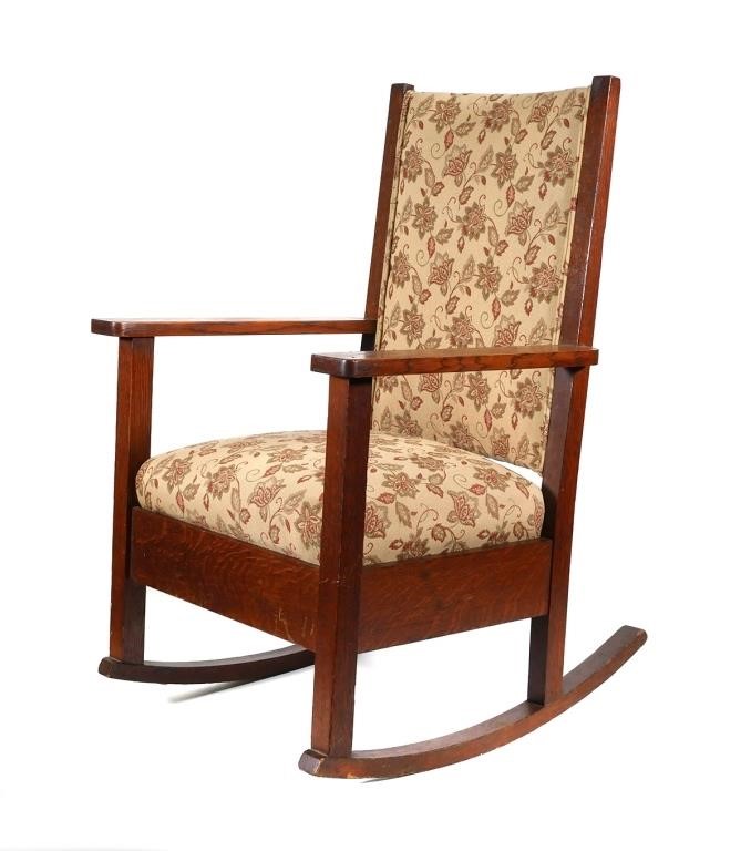 Appraisal: Charles Stickley Arts and Crafts rocker Signed on back Chair