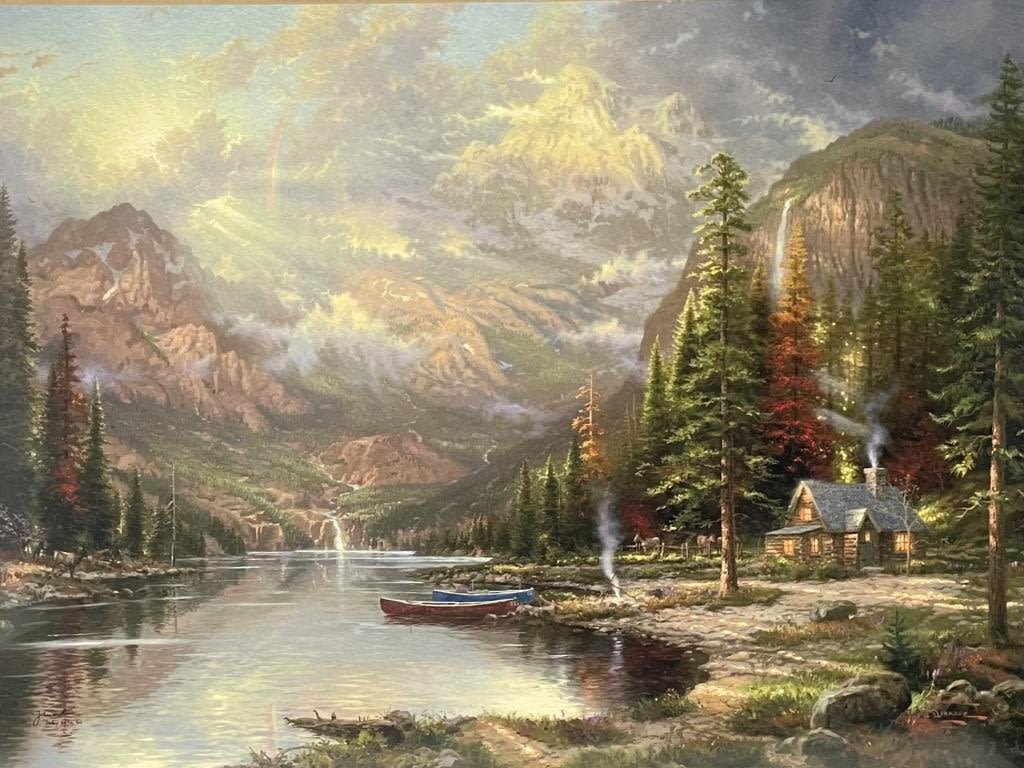 Appraisal: Thomas Kinkade Lithograph Frame x Image and frame are in