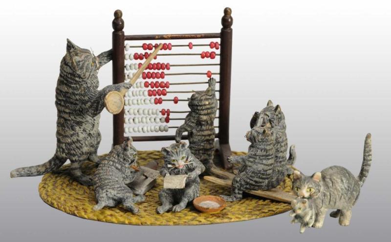 Appraisal: Vienna Bronze Statue with Cats Abacus Description Statue depicts mother