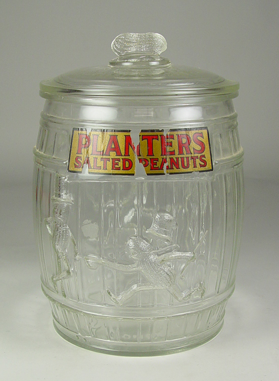 Appraisal: Planters Peanut Jar with Painted Label Circa - Counter top