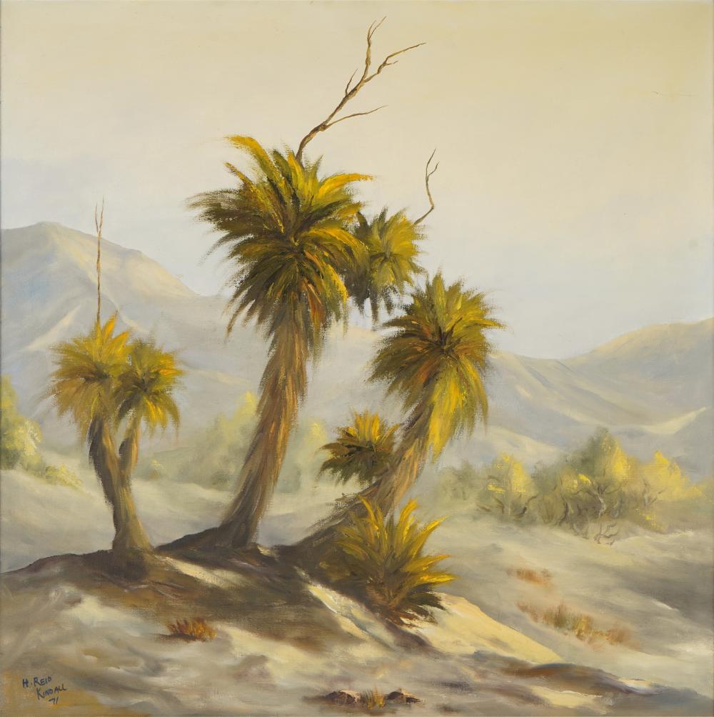 Appraisal: H REID KINDALL TH CENTURY DESERT LANDSCAPE oil on canvas