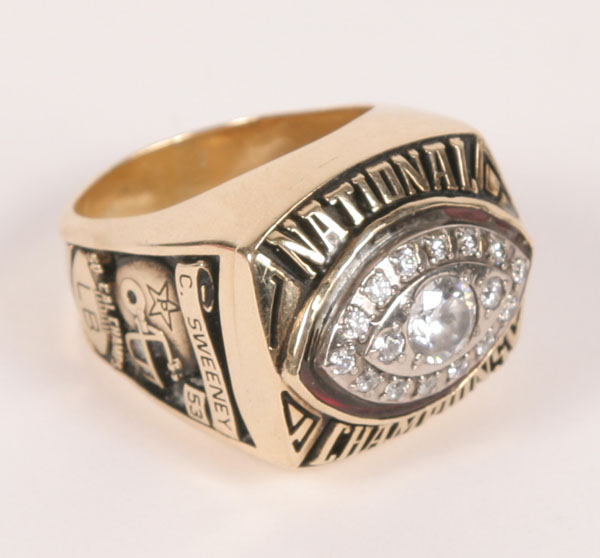 Appraisal: Men's K championship football ring Palomar CA Size