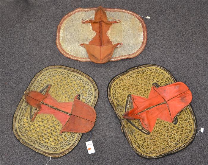 Appraisal: Embroidered ceremonial saddle covers th Century Morocco