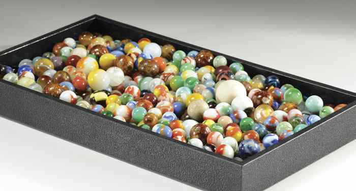 Appraisal: LARGE ESTATE COLLECTION OF MORE THAN HAND MADE MARBLES with