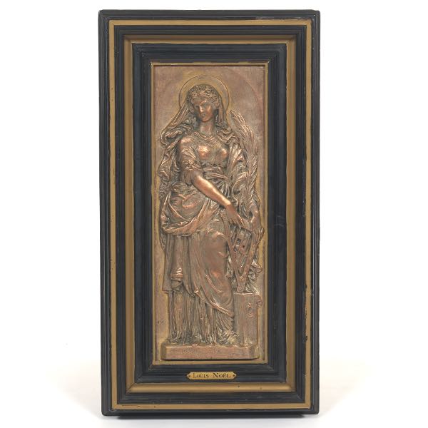 Appraisal: AFTER HUBERT LOUIS-NO L FRENCH - x plaque Rectangular repousse