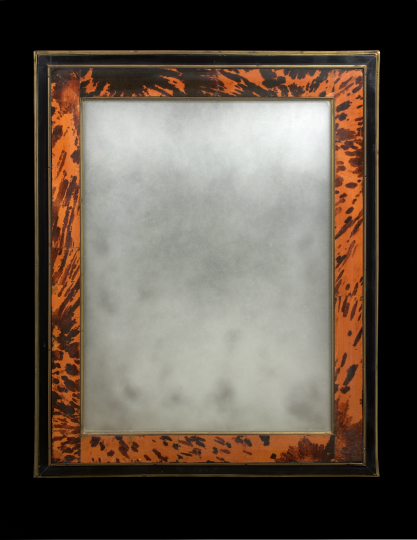 Appraisal: Dutch Gilt-Brass-Mounted Ebonized and Tortoiseshell Looking Glass third quarter th