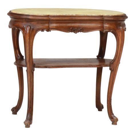 Appraisal: Louis XV style kidney-form side table th c inset stone