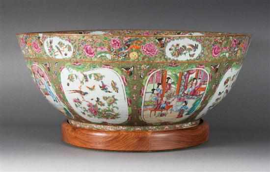 Appraisal: Chinese Export Rose Medallion monumental porcelain punch bowl circa with