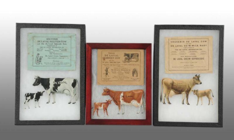 Appraisal: Lot of Tin De Laval Die-Cut Cows Description Includes three