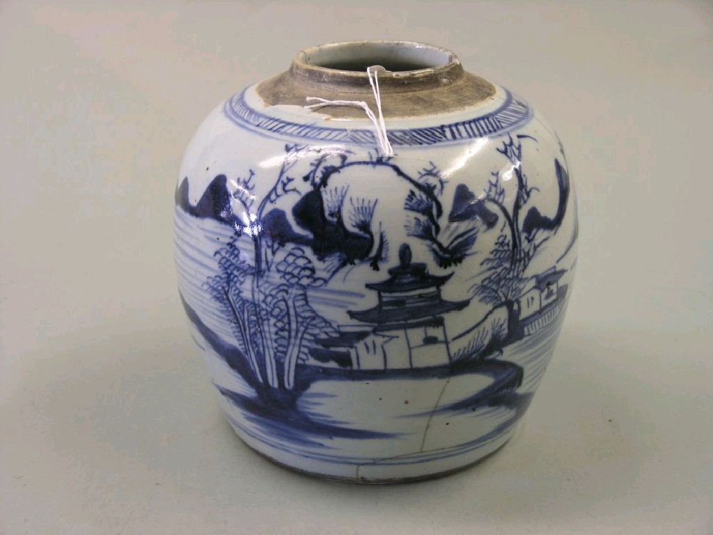 Appraisal: A th century Chinese porcelain ginger jar painted with a