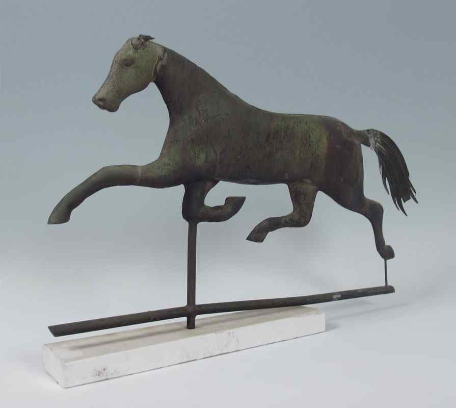 Appraisal: EARLY TH C HORSE WEATHER VANE Antique American lead weather