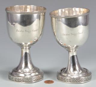 Appraisal: Pr Coin Silver Goblets Ky History Pair of Coin Silver