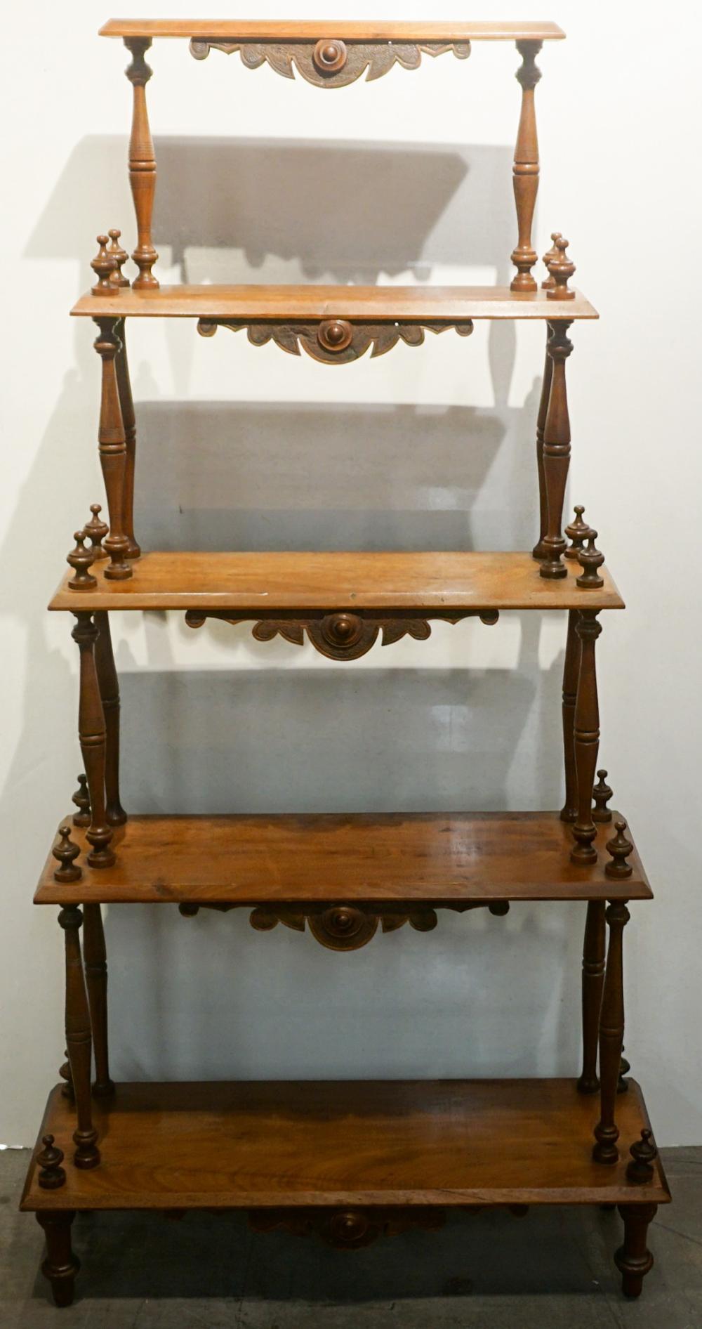 Appraisal: VICTORIAN WALNUT ETAGERE X X IN X X CM Victorian