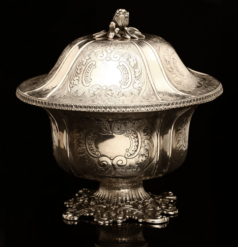 Appraisal: A Portuguese silver covered potpourri urn th century probably Lisbon