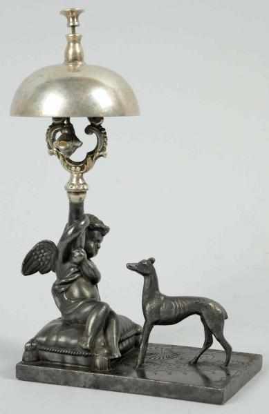 Appraisal: Silver Plated Cast Metal Figural Tapper Bell Depicts a cherub