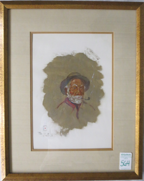 Appraisal: ACE POWELL - MT OIL SKETCH depicting a cowboy portrait