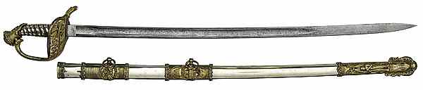 Appraisal: Fancy Foot Officer's Sword Presented To Capt Charles W Boyd