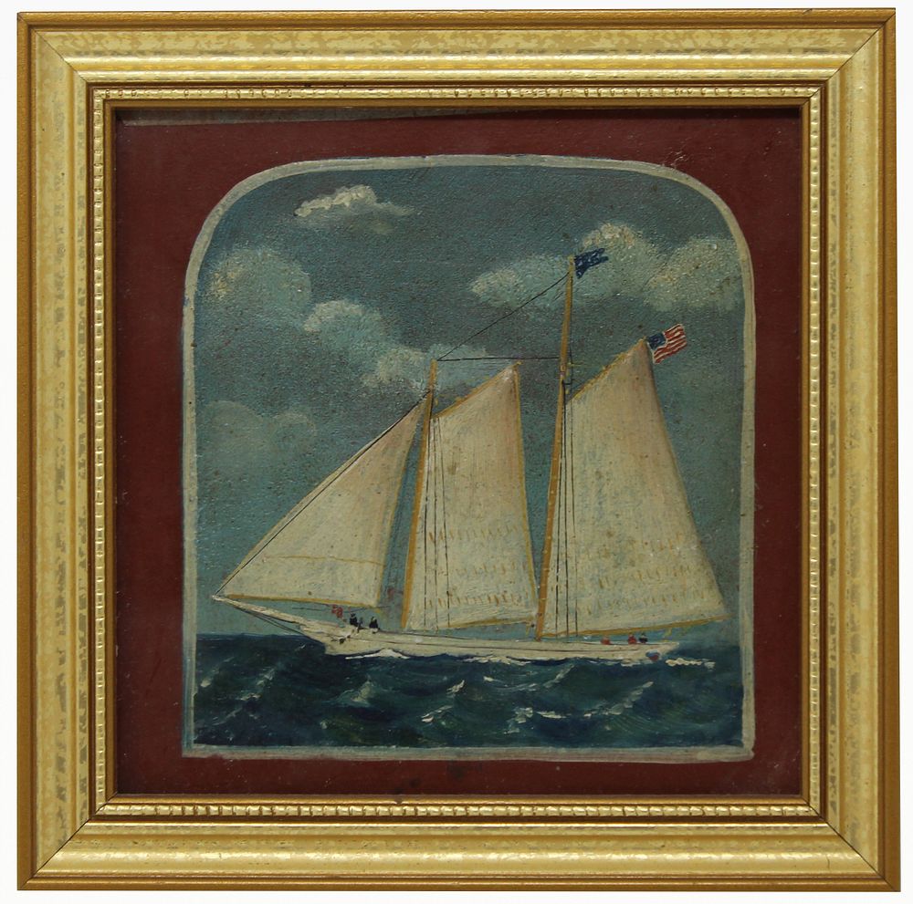 Appraisal: American School th C Yachting Painting American School th C