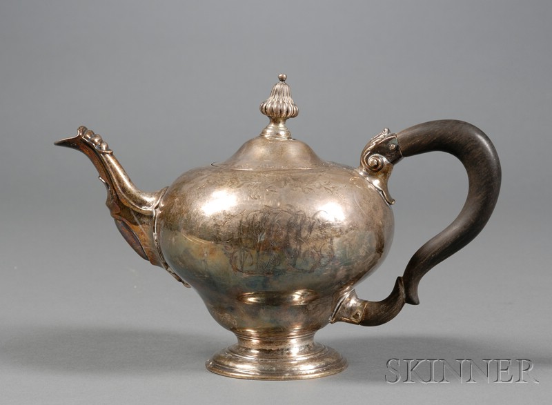 Appraisal: Early George III Silver Teapot London Thomas Whipham and Charles