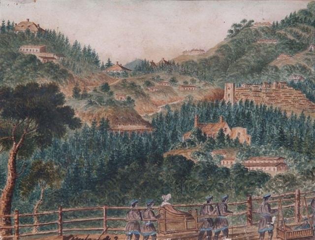 Appraisal: TH CENTURY ENGLISH SCHOOL - 'View from a Mall Simla