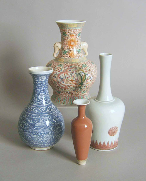 Appraisal: Four Chinese vases th c tallest - h