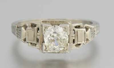 Appraisal: An Art Deco Diamond Engagement Ring k white gold ring