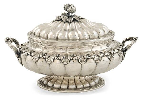 Appraisal: An Italian standard silver covered soup tureen Milan - The