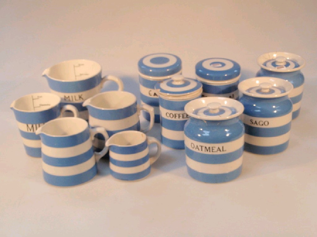 Appraisal: T G Green Cornish kitchenware including six various storage jars