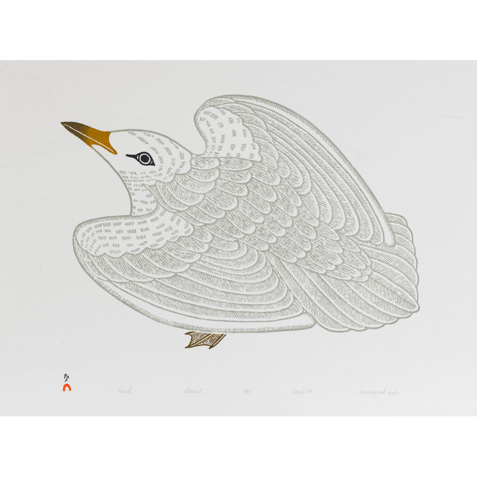 Appraisal: KANANGINAK POOTOOGOOK - E - Cape Dorset KANIK stonecut unframed