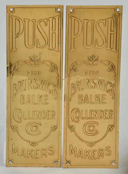 Appraisal: Pair of Brass Brunswick Balke Door Pushes Description Both have