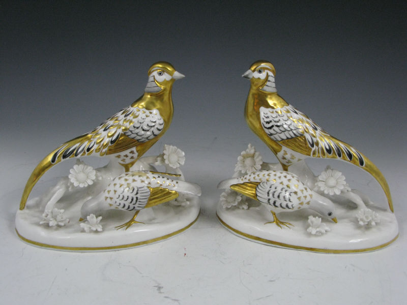 Appraisal: Pair of Crown Staffordshire Pheasants by Jones English bone china