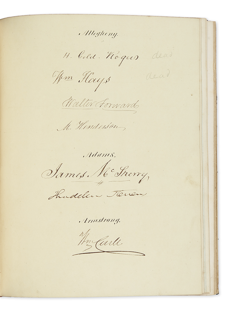 Appraisal: PENNSYLVANIA Autographs of the Delegates to the Pennsylvania Convention to