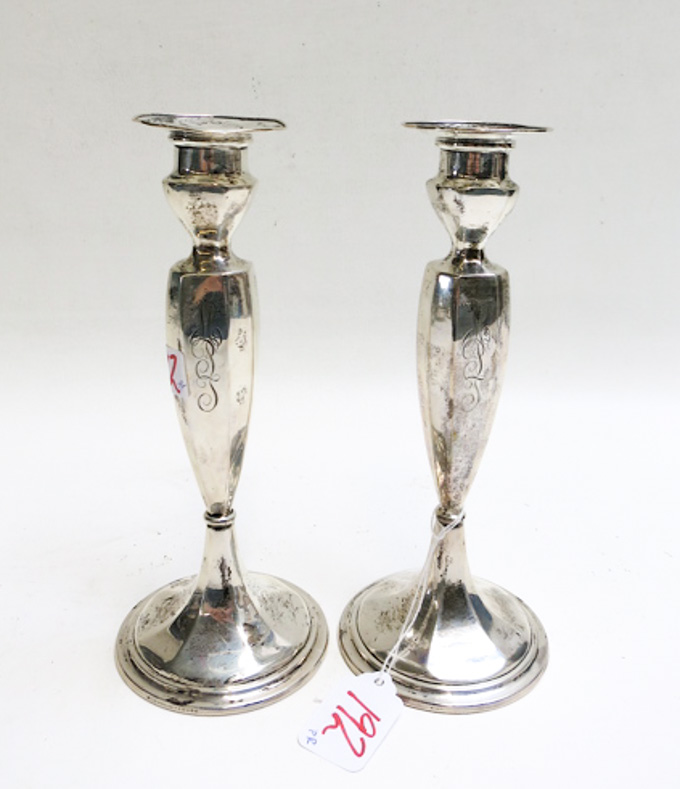 Appraisal: PAIR GORHAM STERLING SILVER CANDLESTICKS A date mark Heights inches