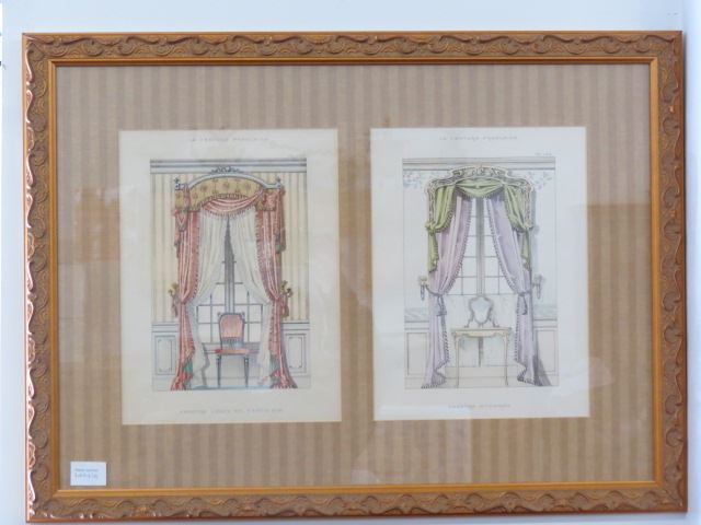 Appraisal: French Decorator Lithographs drapery styles of Louis XVI and later