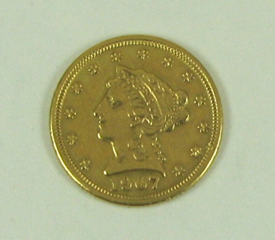 Appraisal: A U S GOLD COIN Liberty head type A quarter-eagle