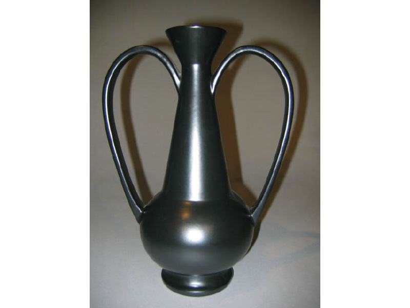 Appraisal: GIO PONTI FOR NEOPONTI GUBBIO black ceramic double handled vase