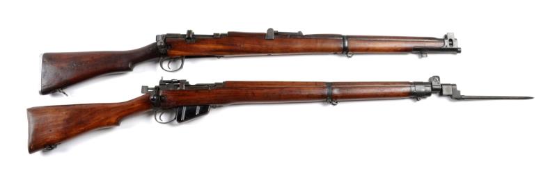 Appraisal: Lot Of British Enfield Bolt Action Rifles Serial FA Both