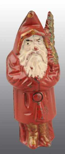 Appraisal: Cast Iron Santa with Tree Still Bank Description Manufactured by