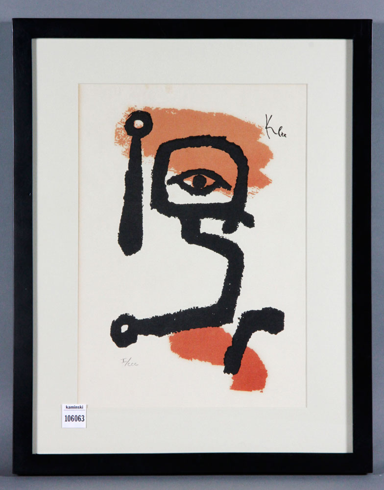 Appraisal: - Klee One-Eyed Scholar Litho Paul Klee Swiss German -